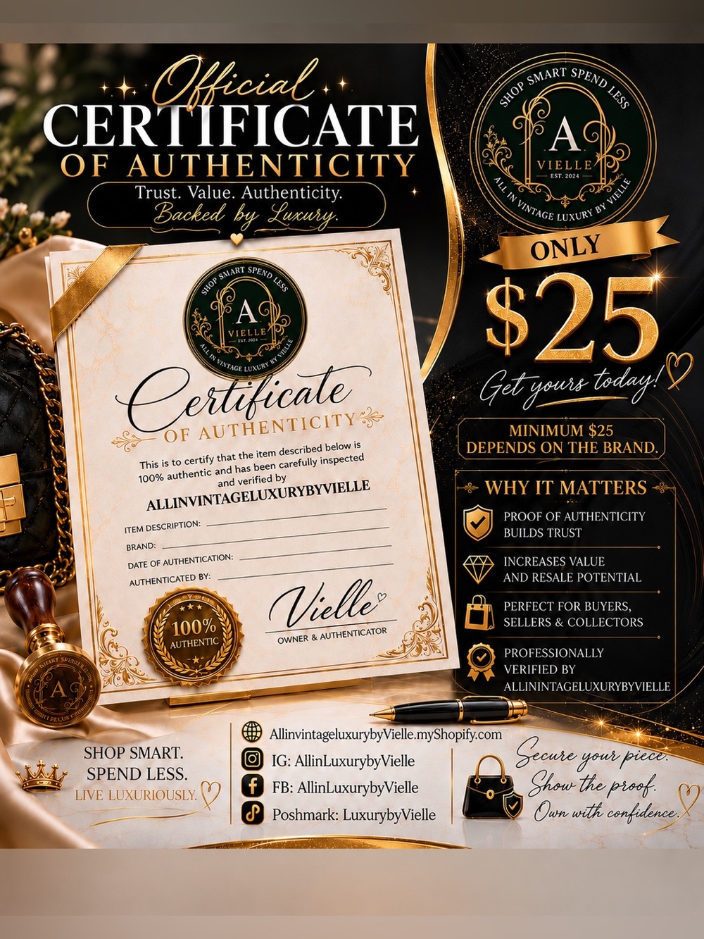Official Luxury COA | Professional Authentication Service | Starting at $25